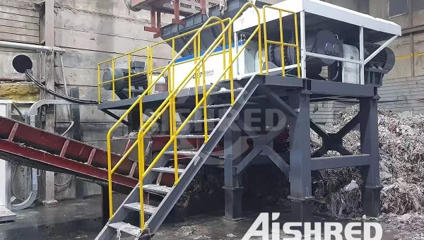 Trituradora de Doble Eje GEP ECOTECH: utilizada para la Trituración de Residuos de Cuero para la Recuperación de Energía