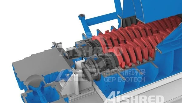 Trituradora de Doble Eje optimizada GEP ECOTECH para Residuos Voluminosos